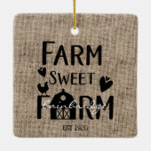 Rustic Farmhouse Style Personalized Christmas Keramisch Ornament (Achterkant)