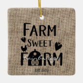 Rustic Farmhouse Style Personalized Christmas Keramisch Ornament (Voorkant)