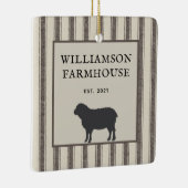 Rustic Farmhouse Style Sheep Foto Kerstmis Keramisch Ornament (Rechts)
