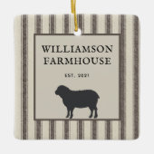 Rustic Farmhouse Style Sheep Foto Kerstmis Keramisch Ornament (Voorkant)
