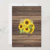 Rustic Farmhouse Sunflower Rustic Wood Wedding Kaart (Achterkant)