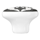 Rustic Farmhouse Tile Pattern Black Decor Keramische Knop (Zijkant)