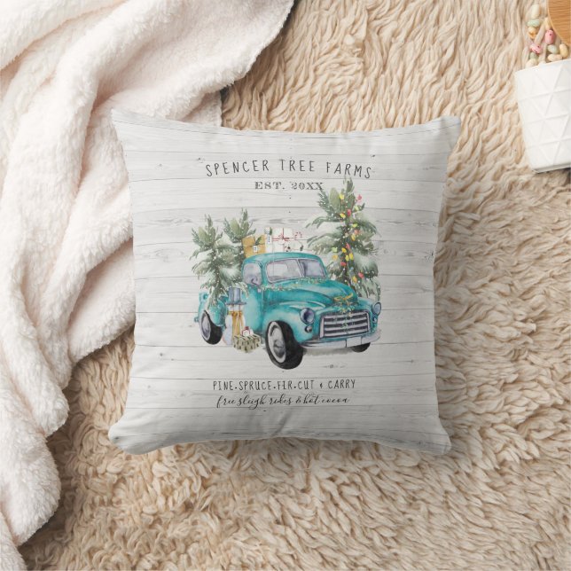 Rustic Farmhouse Truck | Familienaam Pillow Kussen (Deken)