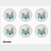 Rustic Farmhouse Truck | Kerstadreslabel Ronde Sticker (Vel)