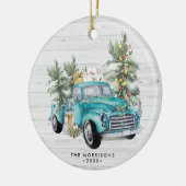 Rustic Farmhouse Truck Kerstannament Keramisch Ornament (Links)