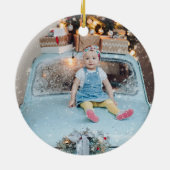 Rustic Farmhouse Truck Kerstannament Keramisch Ornament (Achterkant)