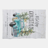 Rustic Farmhouse Truck | Kerstathee voor monogram Theedoek (Horizontaal)