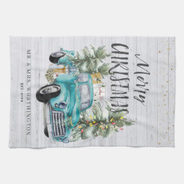 Rustic Farmhouse Truck | Kerstathee voor monogram Theedoek