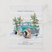 Rustic Farmhouse Truck Kerstfeestdag Briefkaart (Voorkant)