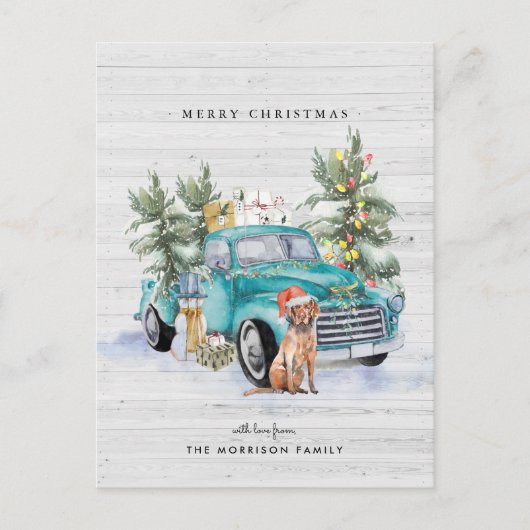 Rustic Farmhouse Truck Kerstfeestdag Briefkaart (Voorkant)
