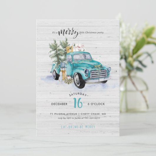 Rustic Farmhouse Truck | Kerstfeestdag Kaart (Staand voorkant)