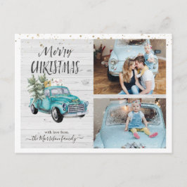 Rustic Farmhouse Truck | Kerstfotocollage Feestdagenkaart
