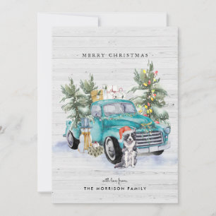Rustic Farmhouse Truck Kerstmis Feestdagenkaart