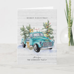 Rustic Farmhouse Truck KerstWenskaart Feestdagen Kaart