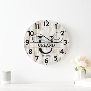 Rustic Farmhouse U Monogram Grote Klok