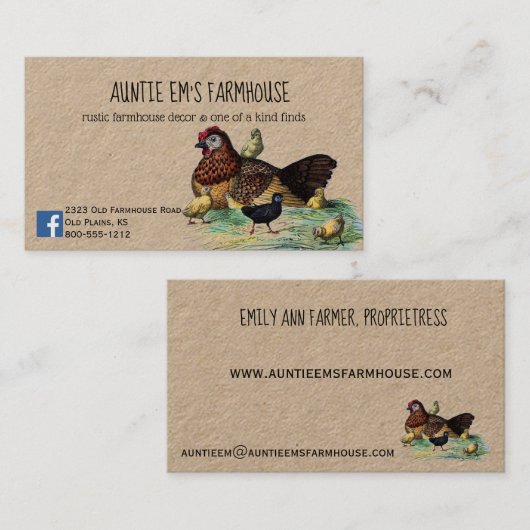 Rustic Farmhouse Visitekaartje (Voorkant / Achterkant)
