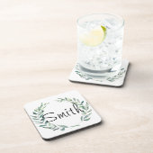 Rustic Farmhouse Waterverf Magnolia Wreatdesign Bier Onderzetter (Rechterzijde)