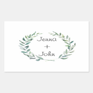 Rustic Farmhouse Waterverf Magnolia Wreatdesign Rechthoekige Sticker