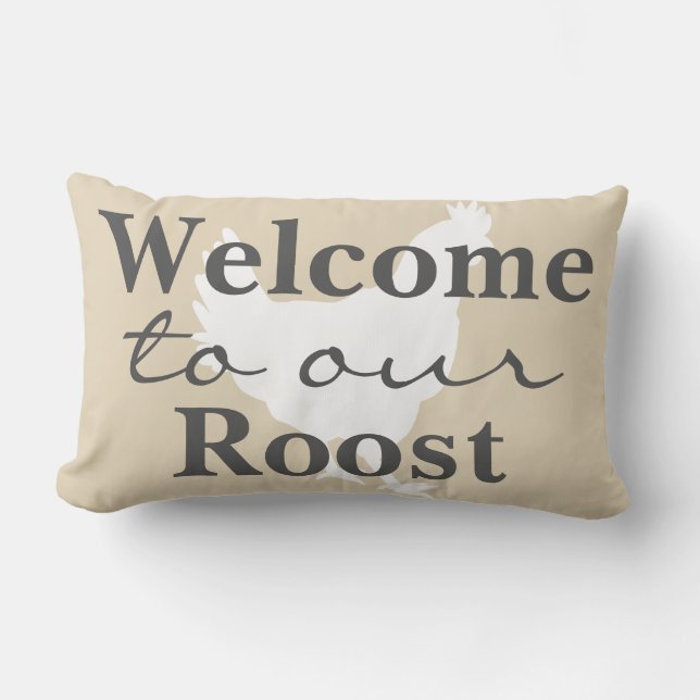Rustic Farmhouse Welkom bij onze Roost Hen & Name Kussen (Voorkant)