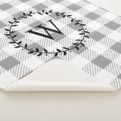 Rustic Farmhouse White Pset Black Wreath Sherpa Deken (3/4)