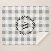 Rustic Farmhouse White Pset Black Wreath Sherpa Deken (Voorkant (horizontaal))