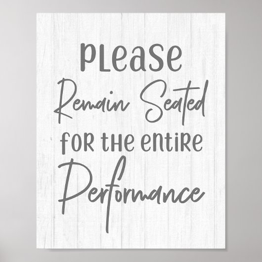 Rustic Farmhouse White Wood Gelieve te blijven zit Poster (Voorkant)