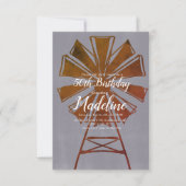 Rustic Farmhouse Windmill 50th Birthday Kaart (Voorkant)
