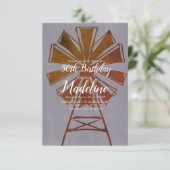 Rustic Farmhouse Windmill 50th Birthday Kaart (Staand voorkant)