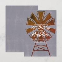 Rustic Farmhouse Windmill 50th Birthday