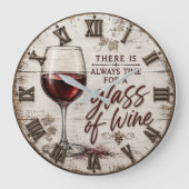 Rustic Farmhouse Wine Lover Gift Grote Klok (Voorkant)