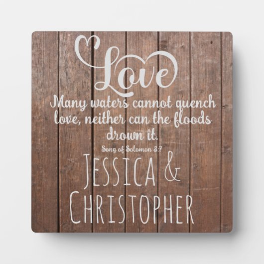 Rustic Farmhouse Wood Scripting Quote Gift Names Fotoplaat (Voorkant)