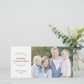 Rustic Farmhouse Wood Stijlvolle foto Kerstmis Feestdagenkaart (Staand voorkant)