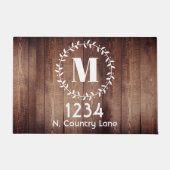 Rustic Farmhouse Wreath Barn Wood Monogram Doormat Deurmat (Voorkant)