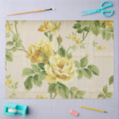 Rustic Farmhouse Yellow Roses op Trellis Tissuepapier (Craft)
