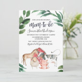 Rustic Farmyard Barnyard Baby shower Uitnodiging (Staand voorkant)