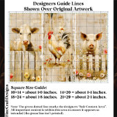 Rustic Farmyard Cow Rooster Pig FD1 Decoupage Tissuepapier