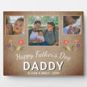 Rustic Father's Day Dad Keepslag 3 Foto Fotoplaat (Voorkant)