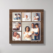 Rustic Faux Barn Wood 6 Square Photo Collage Canvas Afdruk (Voorkant)