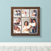 Rustic Faux Barn Wood 6 Square Photo Collage Canvas Afdruk (Insitu (Houten vloer))