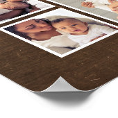 Rustic Faux Barn Wood 6 Square Photo Collage Poster (Hoek)