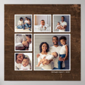 Rustic Faux Barn Wood 6 Square Photo Collage Poster (Voorkant)