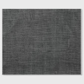 Rustic Faux Black Burlap Texture Cadeaupapier (Vlak)