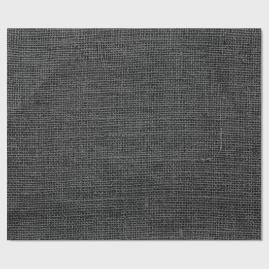 Rustic Faux Black Burlap Texture Cadeaupapier (Vlak)