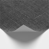 Rustic Faux Black Burlap Texture Cadeaupapier (Hoek)