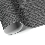Rustic Faux Black Burlap Texture Cadeaupapier (Rol Hoek)
