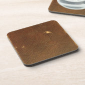 Rustic Faux Brown Leather Drankjes Onderzetter (Linkerzijde)
