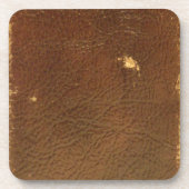 Rustic Faux Brown Leather Drankjes Onderzetter (Voorkant)