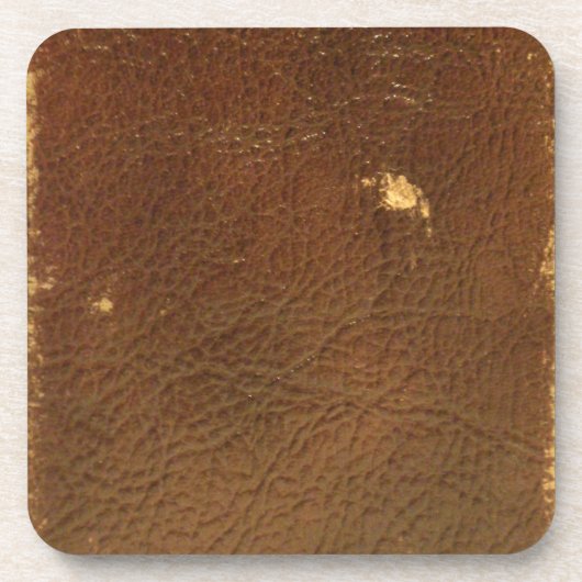 Rustic Faux Brown Leather Drankjes Onderzetter (Voorkant)