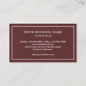 Rustic Faux Brown Leather Hoefijzer Farrier Visitekaartje (Achterkant)