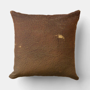 Rustic Faux Brown Leather Kussen